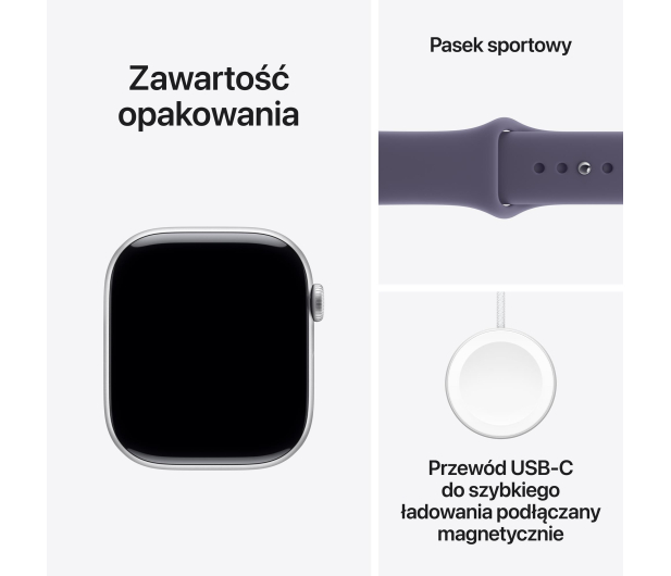 APPLE Watch Series 11 GPS + Cellular 42mm Aluminiowa koperta (srebrny)/ Sportowy pasek (księżycowa poświata) - rozmiar M/L - 1362418 - zdjęcie 8